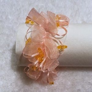 ✨NEW✨Dreamy Orange Chiffon & Ribbon Hair Scrunchie